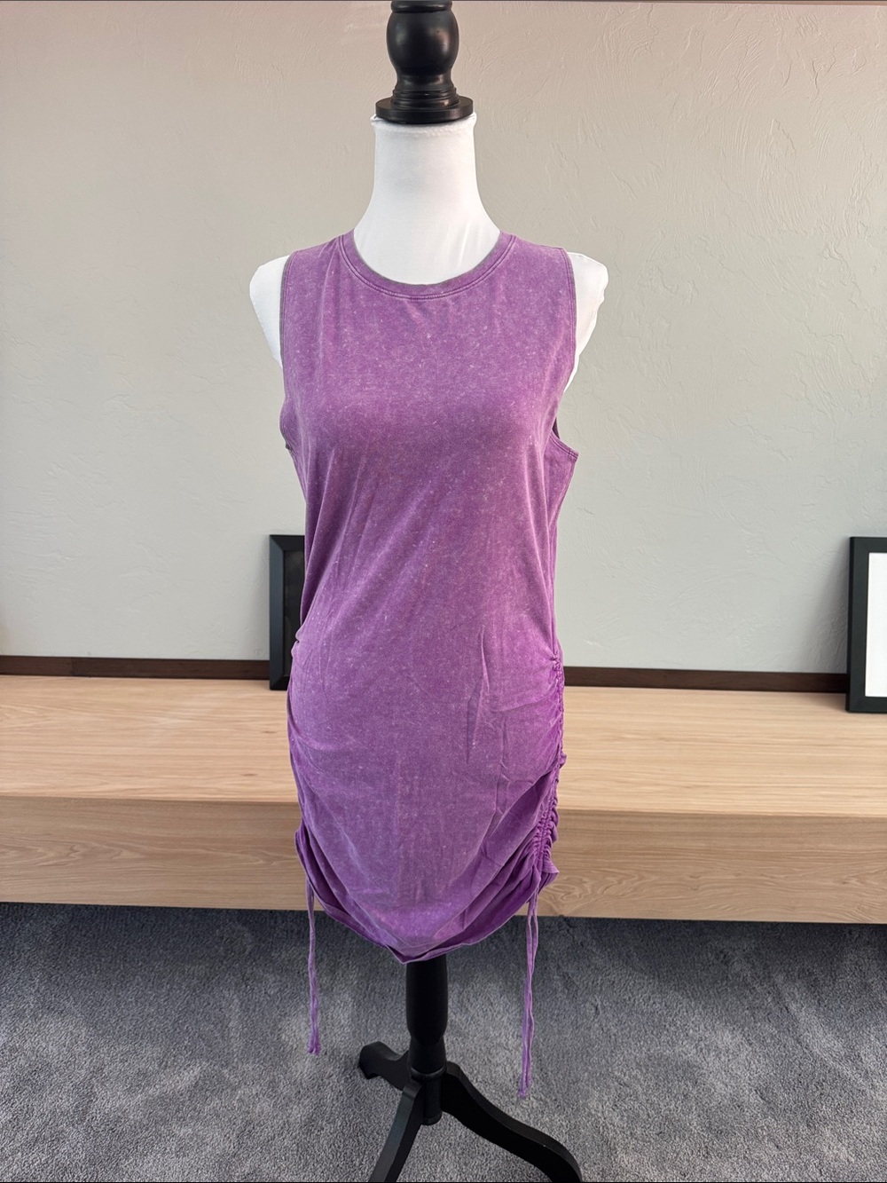PINK Victoria's Secret Purple Sleeveless Ruched Tank Dress - NWOT